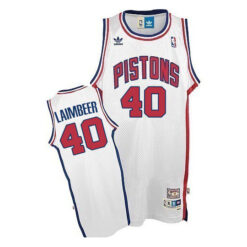Detroit Pistons Bill Laimbeer White Throwback Jersey
