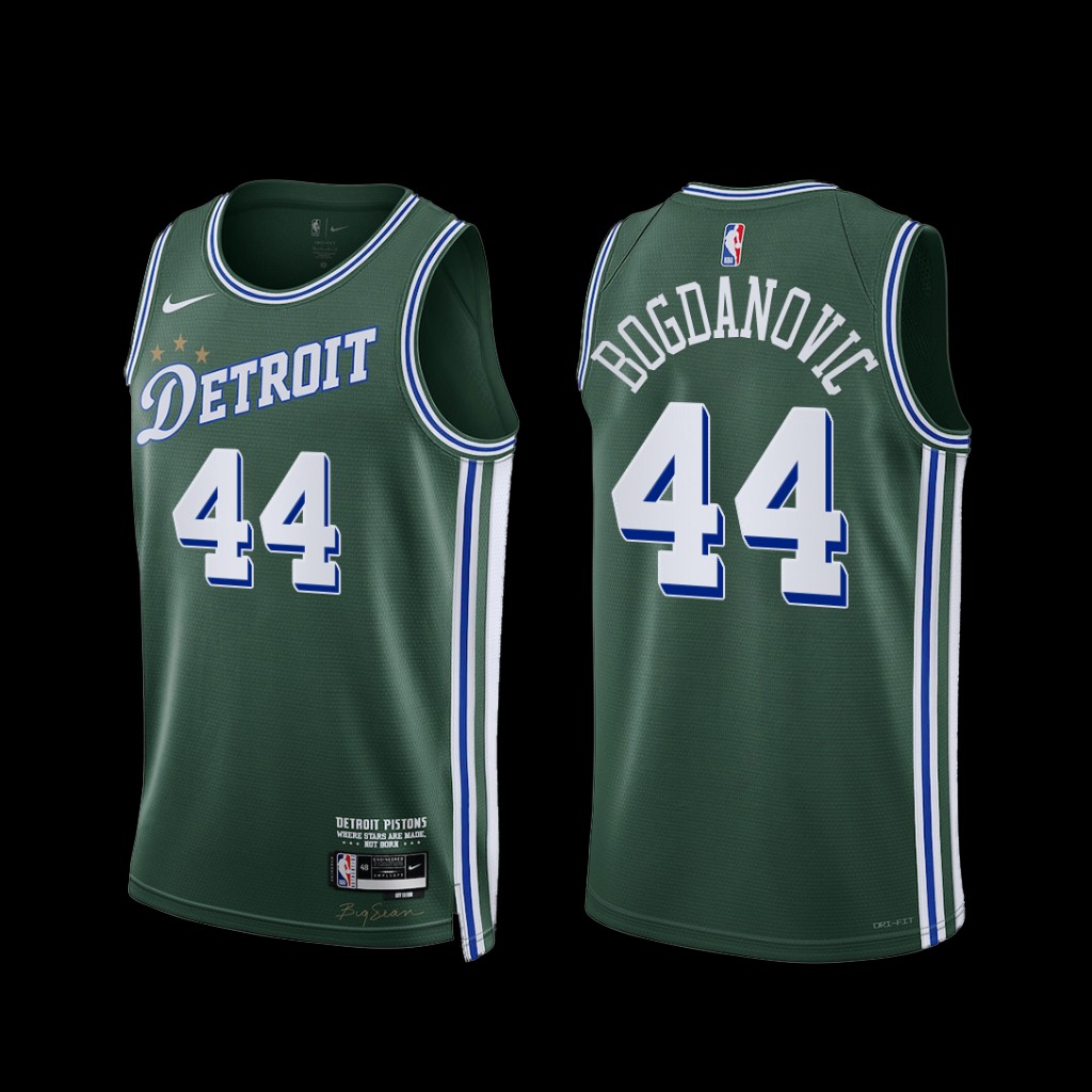 Detroit Pistons Bojan Bogdanovic 2022-23 City Edition Jersey Green Detroit Pistons Bojan Bogdanovic 2022-23 City Edition Jersey Green