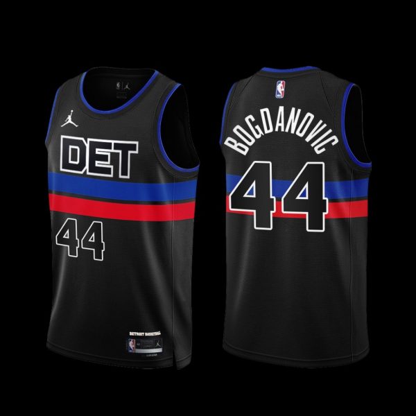 Detroit Pistons Bojan Bogdanovic 2022-23 Statement Edition Black Jersey Detroit Pistons Bojan Bogdanovic 2022-23 Statement Edition Black Jersey