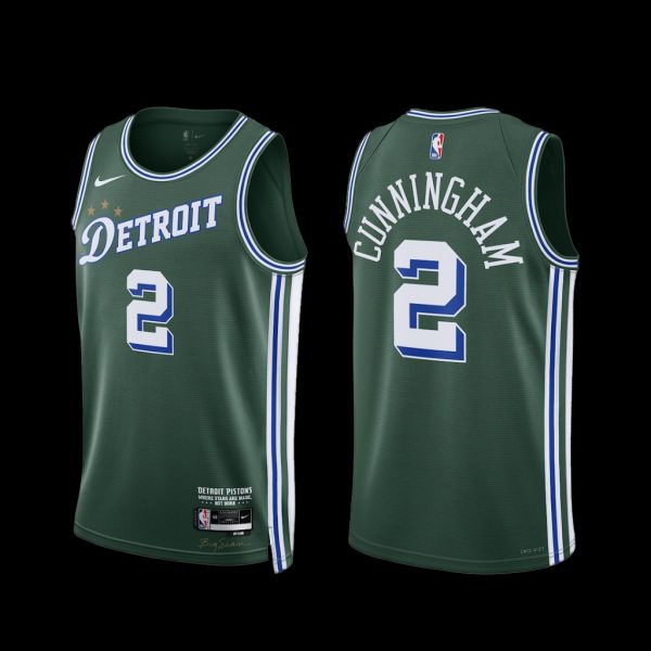 Detroit Pistons Cade Cunningham 2022-23 City Edition Jersey Green Detroit Pistons Cade Cunningham 2022-23 City Edition Jersey Green