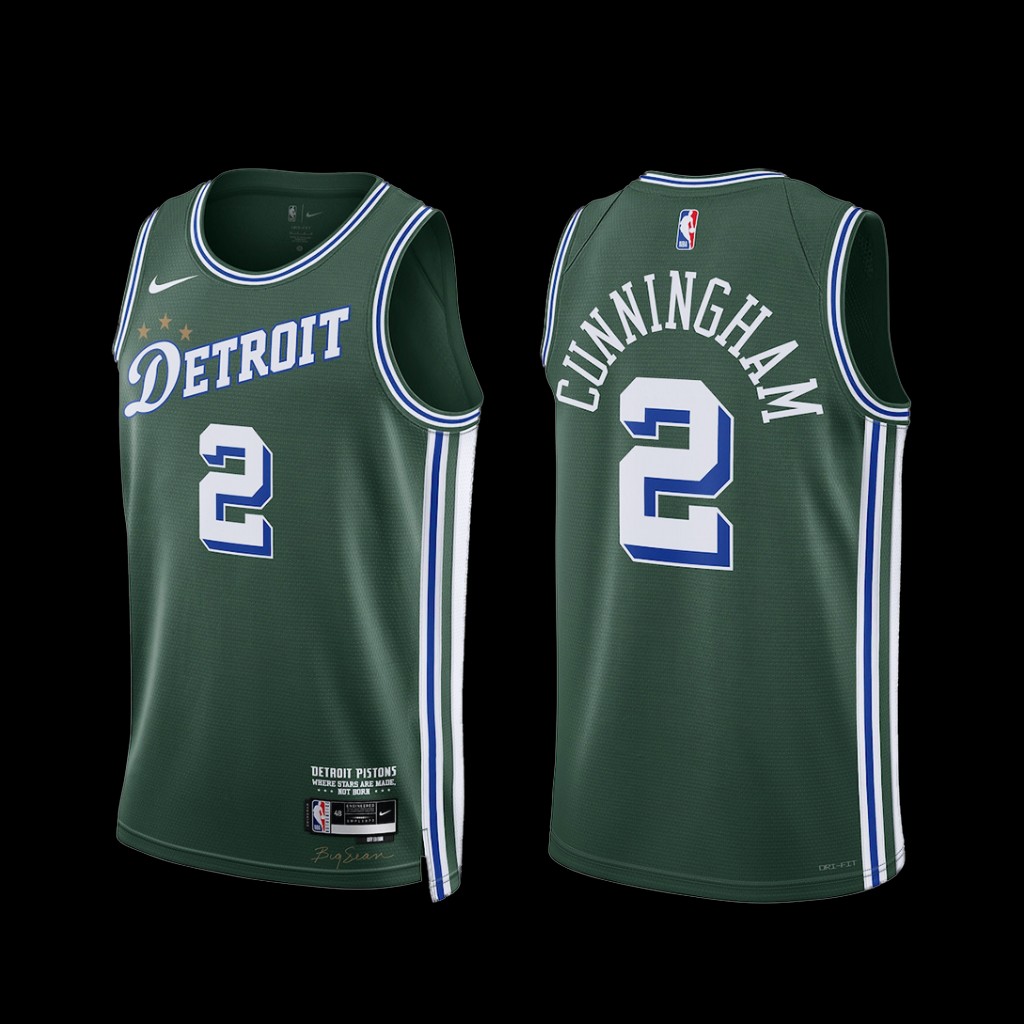 Detroit Pistons Cade Cunningham 2022-23 City Edition Jersey Green Detroit Pistons Cade Cunningham 2022-23 City Edition Jersey Green