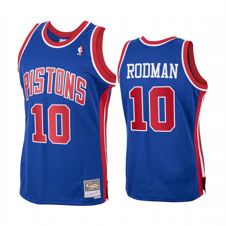 Detroit Pistons Dennis Rodman Royal 1988-89 Throwback Jersey Detroit Pistons Dennis Rodman Royal 1988-89 Throwback Jersey
