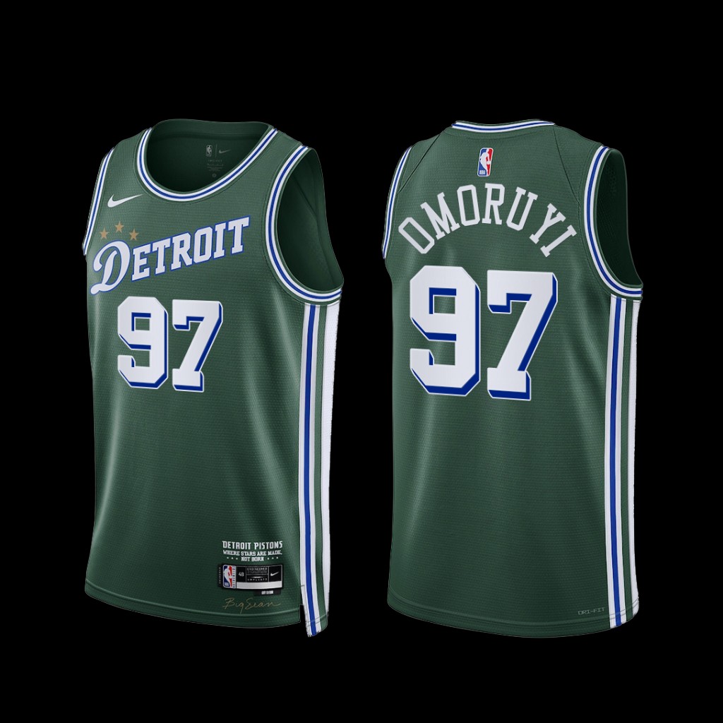 Detroit Pistons Eugene Omoruyi 2022-23 City Edition Jersey Green Detroit Pistons Eugene Omoruyi 2022-23 City Edition Jersey Green