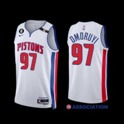 Detroit Pistons Eugene Omoruyi 2022-23 White Association Edition Jersey