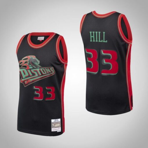 Detroit Pistons Grant Hill Black Throwback Jersey