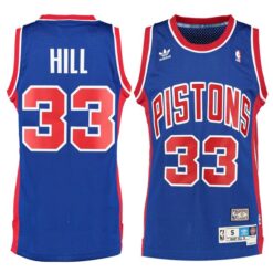 Detroit Pistons Grant Hill Blue Throwback Jersey