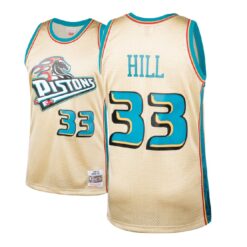 Detroit Pistons Grant Hill Cream 1998 1999 Throwback Jersey