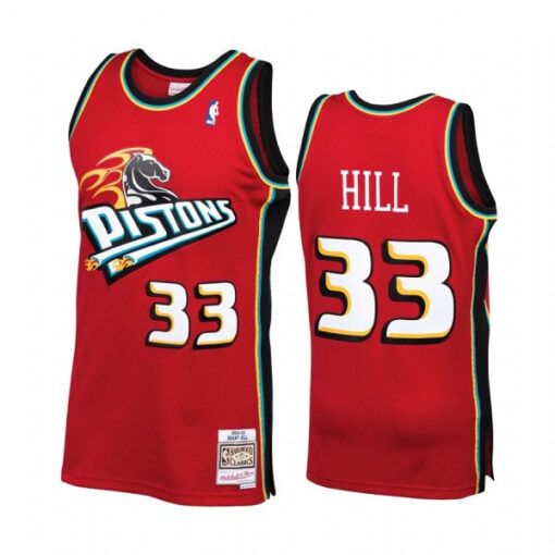 Detroit Pistons Grant Hill Red Throwback Jersey