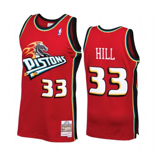 Detroit Pistons Grant Hill Red Throwback Jersey