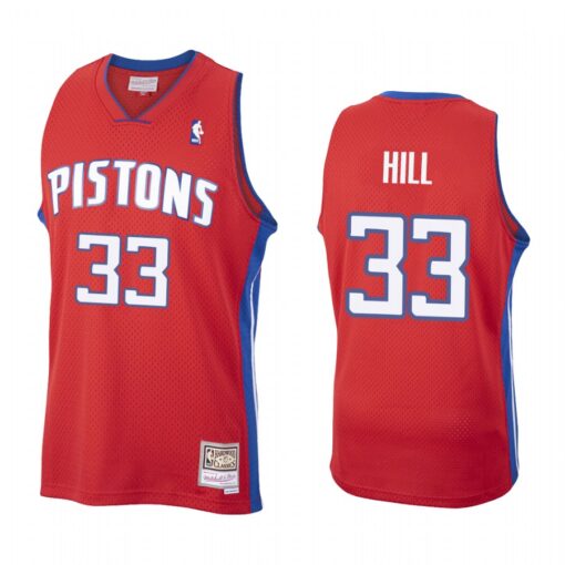 Detroit Pistons Grant Hill Red Vintage Jersey