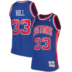Detroit Pistons Grant Hill Royal 1995-96 Throwback Jersey