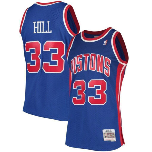 Detroit Pistons Grant Hill Royal 1995-96 Throwback Jersey
