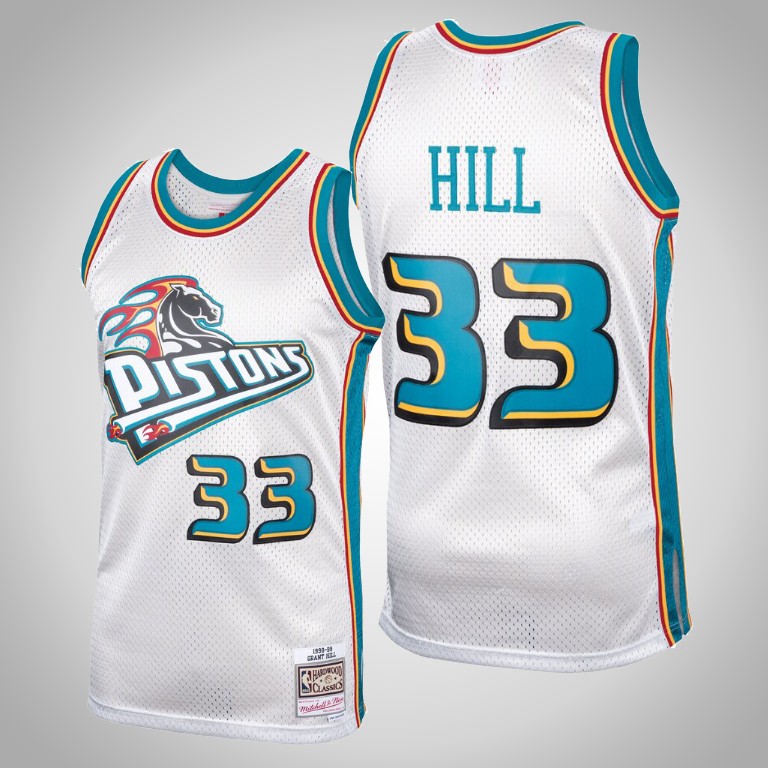 Detroit Pistons Grant Hill White Vintage Jersey Detroit Pistons Grant Hill White Vintage Jersey