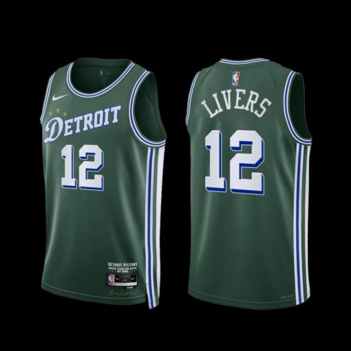 Detroit Pistons Isaiah Livers 2022-23 City Edition Jersey Green