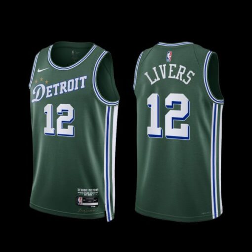 Detroit Pistons Isaiah Livers 2022-23 City Edition Jersey Green