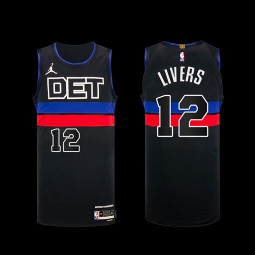 Detroit Pistons Isaiah Livers Statement Edition Black Jersey
