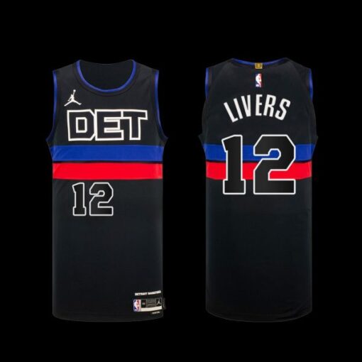 Detroit Pistons Isaiah Livers Statement Edition Black Jersey