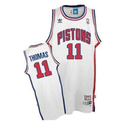 Detroit Pistons Isiah Thomas White Throwback Jersey