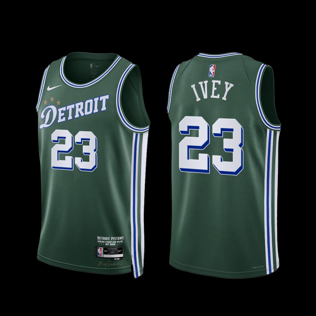 Detroit Pistons Jaden Ivey 2022-23 City Edition Jersey Green Detroit Pistons Jaden Ivey 2022-23 City Edition Jersey Green
