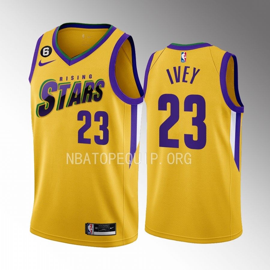 Detroit Pistons Jaden Ivey 2023 NBA Rising Stars Yellow Jersey Detroit Pistons Jaden Ivey 2023 NBA Rising Stars Yellow Jersey