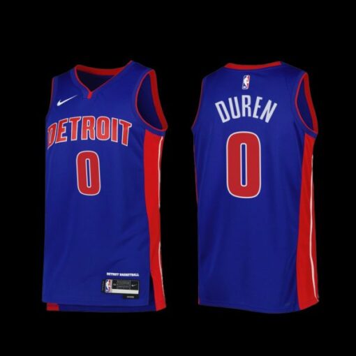 Detroit Pistons Jalen Duren 2022-23 Icon Edition Jersey Blue