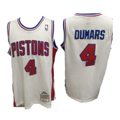 Detroit Pistons Joe Dumars White 1988 1989 Throwback Jersey