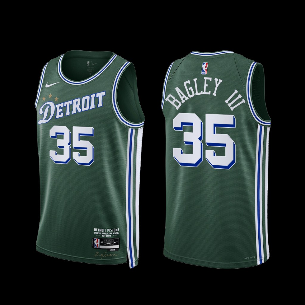 Detroit Pistons Marvin Bagley III 2022-23 City Edition Jersey Green Detroit Pistons Marvin Bagley III 2022-23 City Edition Jersey Green