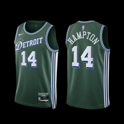Detroit Pistons RJ Hampton 2022-23 City Edition Jersey Green