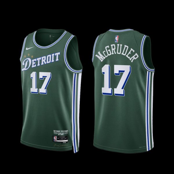 Detroit Pistons Rodney McGruder 2022-23 City Edition Jersey Green Detroit Pistons Rodney McGruder 2022-23 City Edition Jersey Green