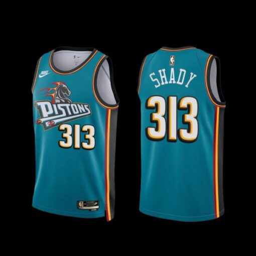 Detroit Pistons Shady 2022-23 Classic Edition Jersey Teal