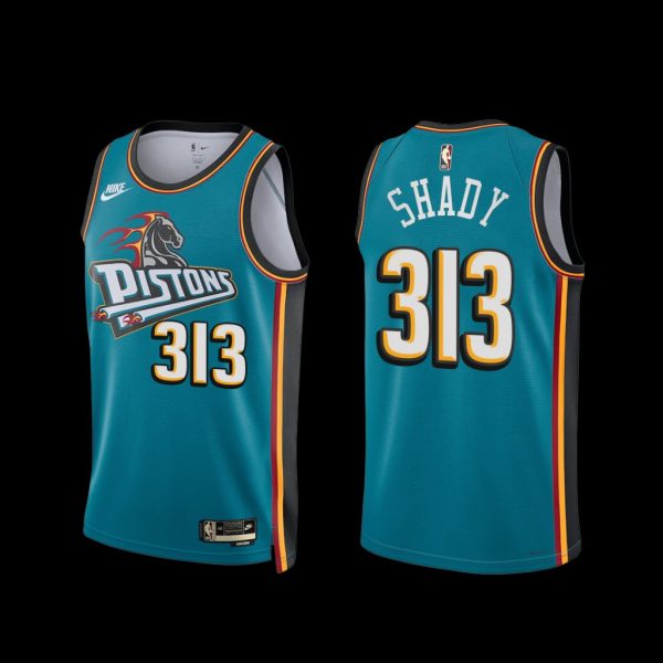 Detroit Pistons Shady 2022-23 Classic Edition Jersey Teal Detroit Pistons Shady 2022-23 Classic Edition Jersey Teal