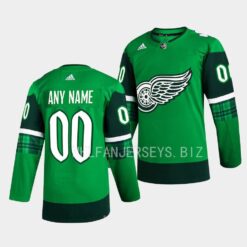 Detroit Red Wings Custom 2023 St. Patricks Day Green Jersey