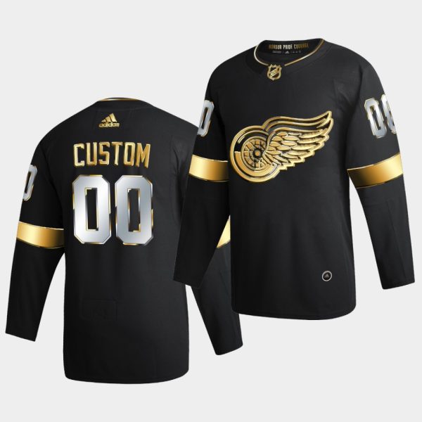 Detroit Red Wings Custom Golden Edition Limited Black Jersey Detroit Red Wings Custom Golden Edition Limited Black Jersey