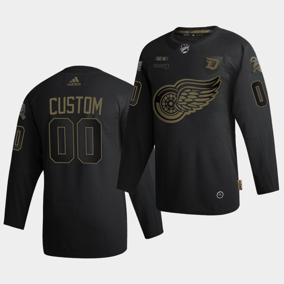 Detroit Red Wings Custom Salute To Service Black Jersey Detroit Red Wings Custom Salute To Service Black Jersey