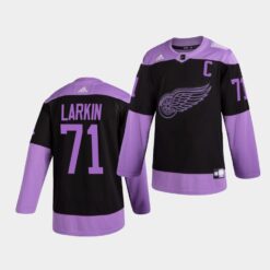 Detroit Red Wings Dylan Larkin Hockey Fights Cancer Purple Jersey