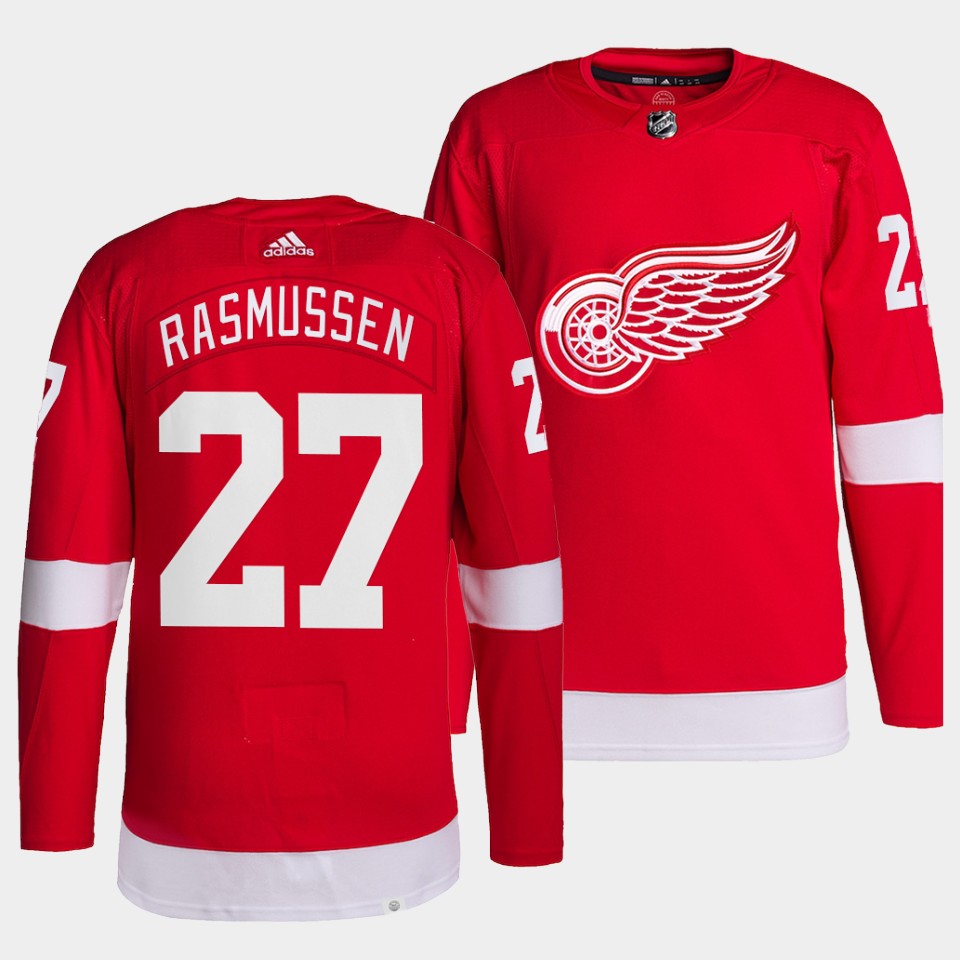 Detroit Red Wings Michael Rasmussen Home Red Jersey Detroit Red Wings Michael Rasmussen Home Red Jersey