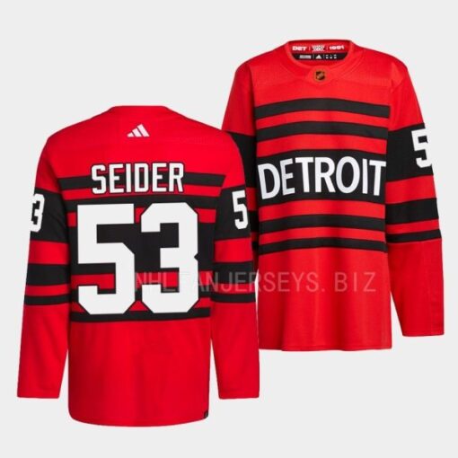 Detroit Red Wings Moritz Seider 2022 Reverse Retro 2.0 Red Jersey