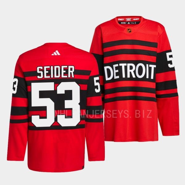 Detroit Red Wings Moritz Seider 2022 Reverse Retro 2.0 Red Jersey Detroit Red Wings Moritz Seider 2022 Reverse Retro 2.0 Red Jersey
