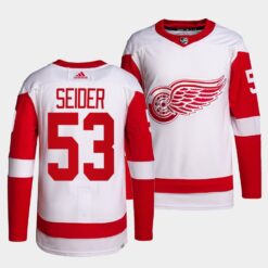 Detroit Red Wings Moritz Seider Away White Jersey