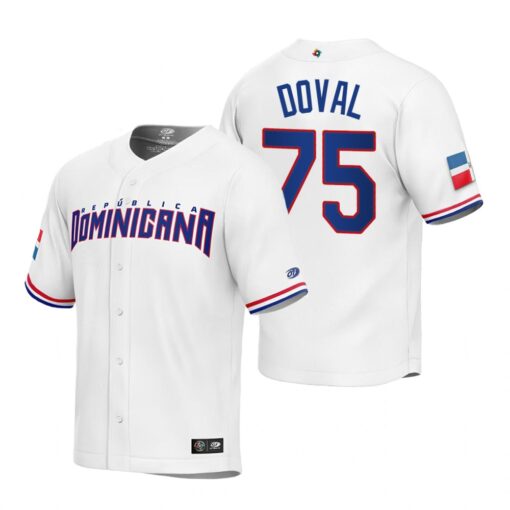 Dominican Republic Camilo Doval White Replica 2023 World Baseball Classic Jersey