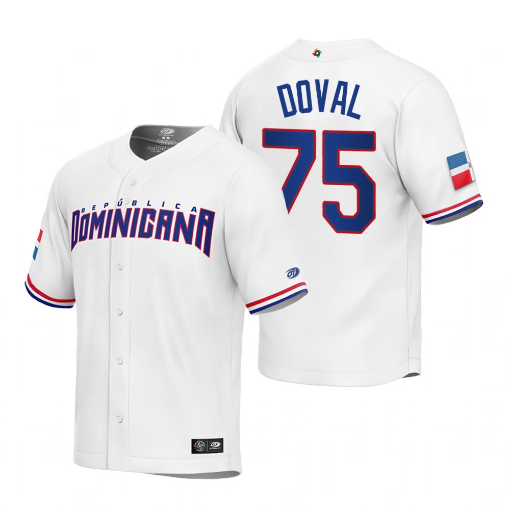 Dominican Republic Camilo Doval White Replica 2023 World Baseball Classic Jersey Dominican Republic Camilo Doval White Replica 2023 World Baseball Classic Jersey