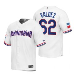 Dominican Republic Cesar Valdez White Replica 2023 World Baseball Classic Jersey