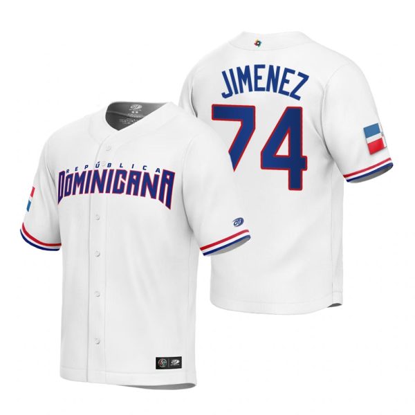 Dominican Republic Eloy Jimenez White Replica 2023 World Baseball Classic Jersey Dominican Republic Eloy Jimenez White Replica 2023 World Baseball Classic Jersey