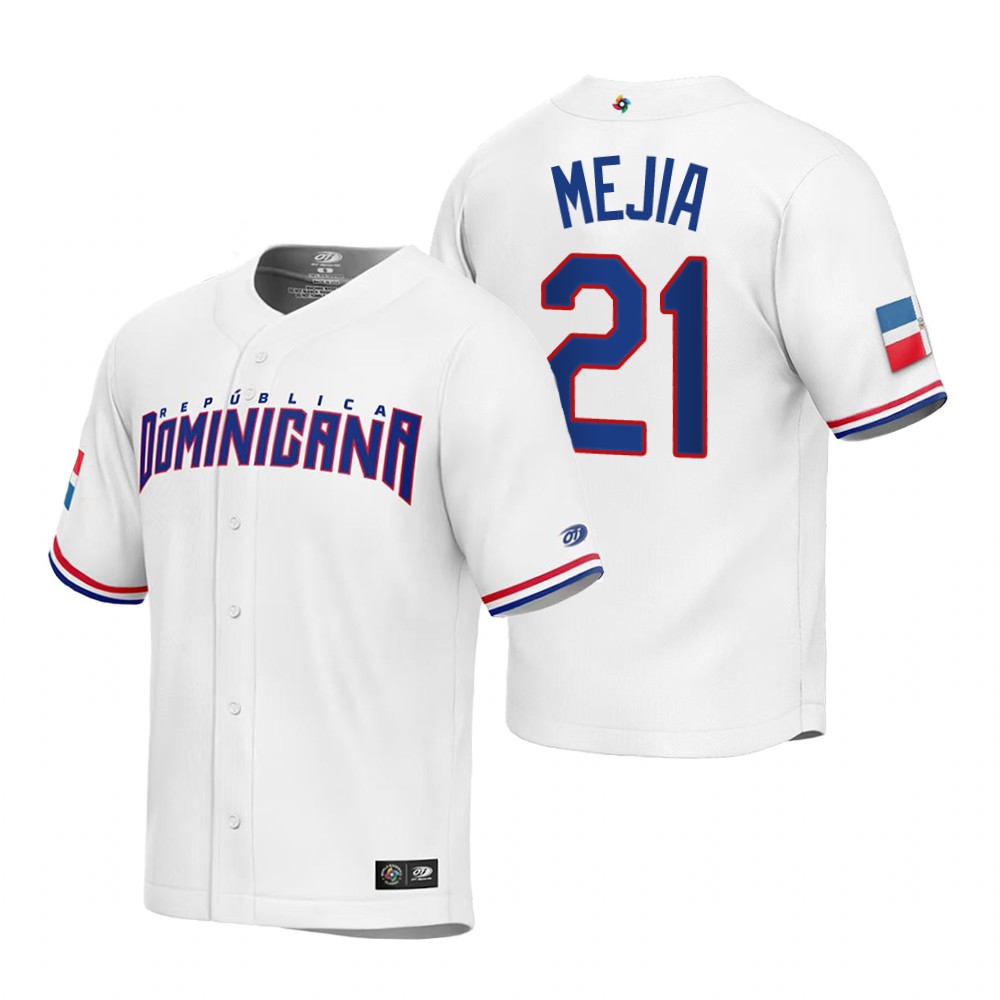 Dominican Republic Francisco Mejia White Replica 2023 World Baseball Classic Jersey Dominican Republic Francisco Mejia White Replica 2023 World Baseball Classic Jersey