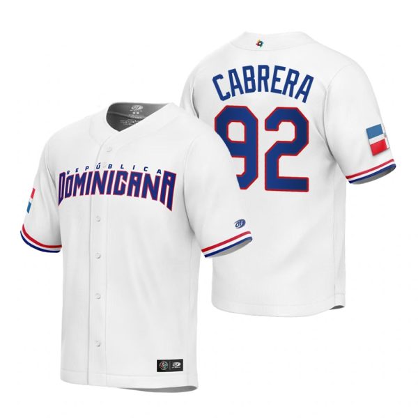 Dominican Republic Genesis Cabrera White Replica 2023 World Baseball Classic Jersey Dominican Republic Genesis Cabrera White Replica 2023 World Baseball Classic Jersey