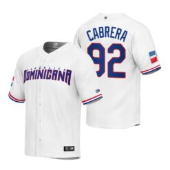 Dominican Republic Genesis Cabrera White Replica 2023 World Baseball Classic Jersey