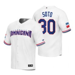 Dominican Republic Gregory Soto White Replica 2023 World Baseball Classic Jersey