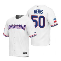 Dominican Republic Hector Neris White Replica 2023 World Baseball Classic Jersey