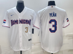 Dominican Republic Jeremy Pena White Gold Replica 2023 World Baseball Classic Jersey