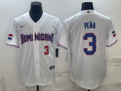 Dominican Republic Jeremy Pena White Red Replica 2023 World Baseball Classic Jersey
